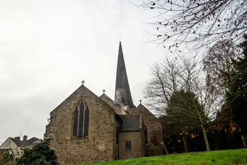 St Mary's Church and spire, in Cleobury Mortimer, England