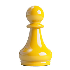 yellow chess pawn game piece strategy isolated on a white background