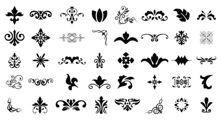 Vector graphic elements for design vector elements. Swirl elements decorative illustration. Classic calligraphy swirls, greeting cards, wedding invitations, royal certificates and graphic design.