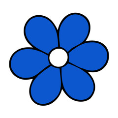 blue and white summer flower illustration flat design