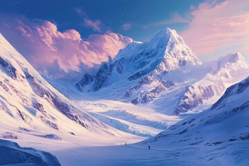 Majestic Mt. Vinson in Sentinel Range, Ellsworth Mountains: A Winter Wonderland in Antarctica's Snowy Landscape