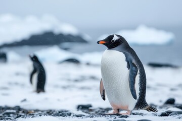 Fototapeta premium Antarctica Unveiled: A Glimpse into the Continent's Majestic Beauty and Arctic Conditions