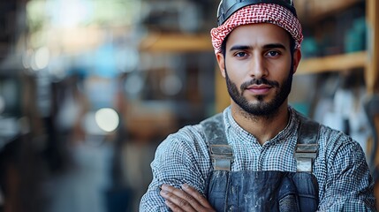 Portrait of a Confident Craftsman in his Workshop