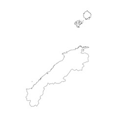 Shimane prefecture blank outline map