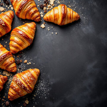 Concept photo of croissants, croissant photography with space for text