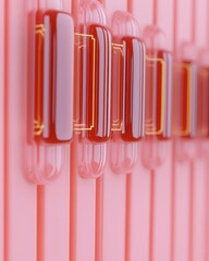 The image showcases a close-up view of glass tubes arranged in a row, featuring a warm color palette and delicate wiring, suggesting a focus on technology or scientific instrumentation.