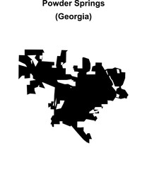 Powder Springs (Georgia) blank outline map