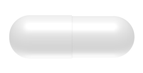 vector white pill isolated on white background