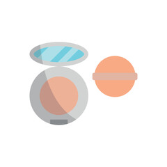 Powder puff beauty make up icon vector