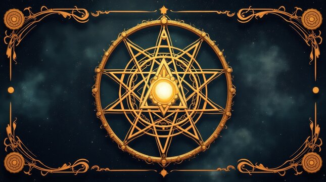Mystical sacred geometry symbols background with alchemy and golden ratio elements for science and spirituality designs. Alchemy. Illustration
