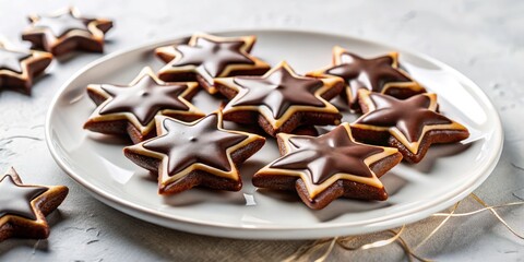 Easy, elegant chocolate stars: minimalist holiday cookies for Christmas, New Year's celebrations, and festive baking.