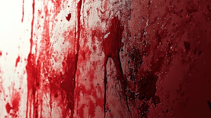 Crimson Drips: A macabre study in blood splatter on a textured surface.