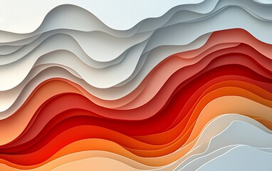Abstract layered wavy background with red and grey tones.