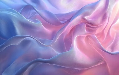 Obraz premium Soft pastel pink and blue silk fabric waves.