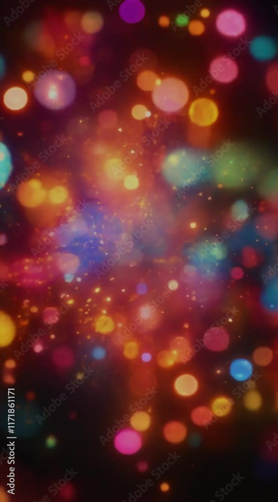 Poster abstract background with colorful bokeh lights