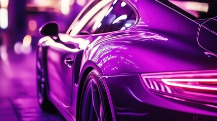 Extreme close-up purple a car