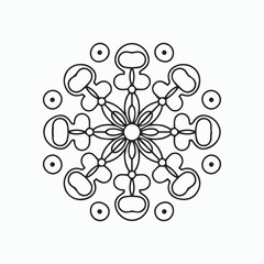 simple flower mandala design. mandala coloring page art design.