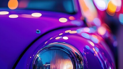 Extreme close-up purple a car