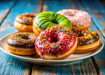 Savor the vibrant colors and yummy flavors of our fresh, homemade donuts.  A delicious assortment awaits you!