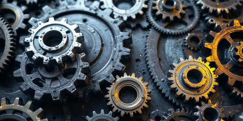 Concept photo of gears with space for text