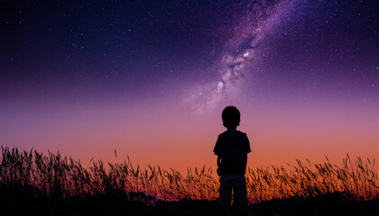 大空を見つめる