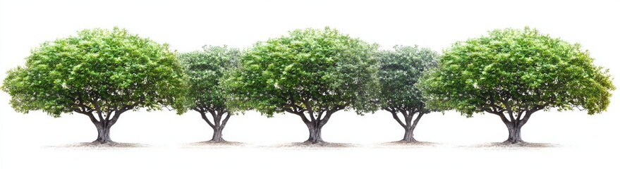 Obraz premium Isolated maple, oak, birch, and chestnut specimens