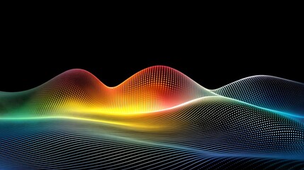 Abstract Colorful Waveform Digital Landscape