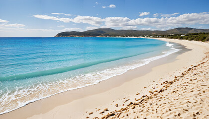 Fototapeta premium Plage de rêve sous un ciel bleu