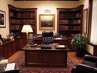 Sophisticated Law Firm Front Office with Elegant Features
