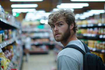 Fototapeta premium person in supermarket