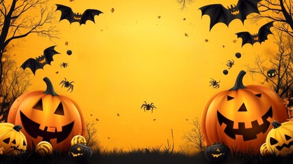 halloween background with pumpkins