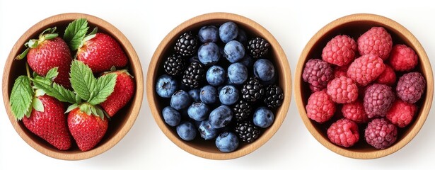 set of bowls with berries