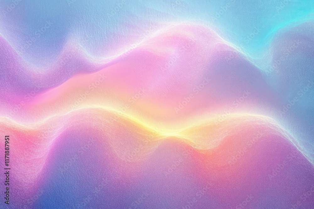 Aufkleber iridescent holographic abstract background with soft pastel colors and gentle gradients