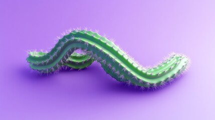 A stylized, wavy cactus design on a purple background, showcasing modern digital art.