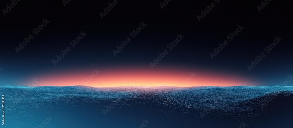 Poster Gradient Blue Black Background Smooth Transition Abstract Texture Glow Light Design