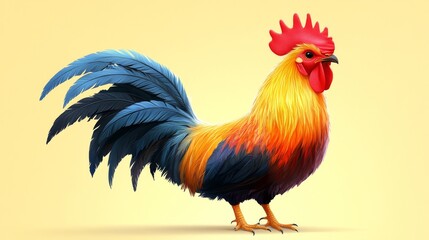 Fototapeta premium nice cartoon rooster