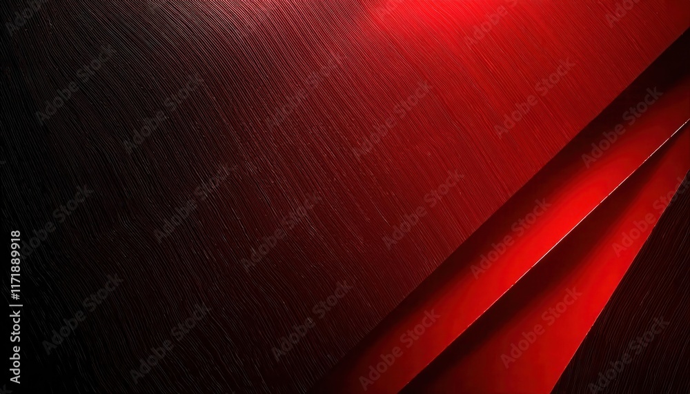 Aufkleber Dynamic Abstract Red and Black Geometric Layers with Textured Gradient Lighting for Modern Design, Branding, or Digital Backgrounds