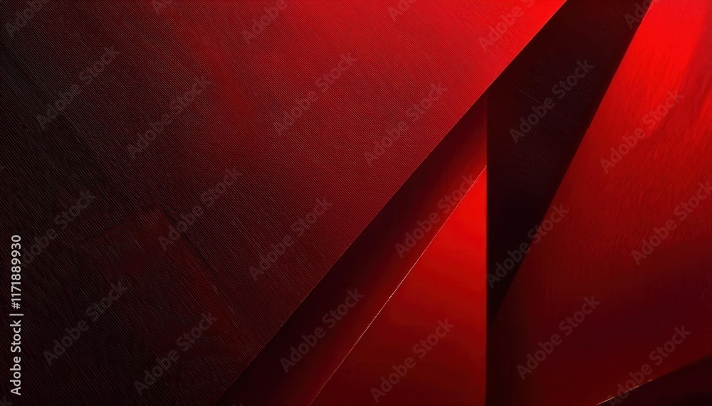 Aufkleber dynamic abstract red and black geometric layers with textured gradient lighting for modern design, b