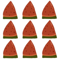 slice of watermelons in white background