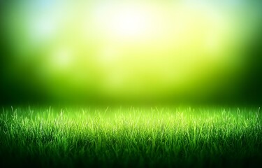 Fototapeta premium In a enchanting spring backdrop, a beautifully trimmed lawn is embraced by trees, framed by a bright blue sky with fluffy clouds – a perfect sunny day scene
