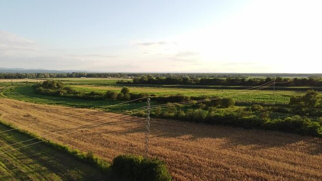 rural landscape with power lines
