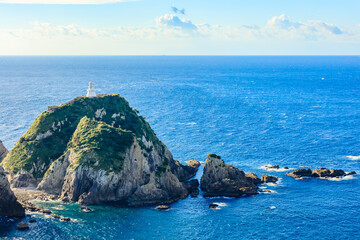 Naklejka premium 秋の佐多岬 鹿児島県南大隅町 Cape Sata in autumn. Kagoshima Pref, Minamiosumi Town.