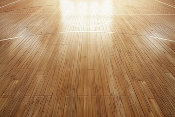 High Resolution Visual of Top Perspective View of a Maple Basketball Court Floor