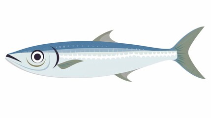 Naklejka premium Detailed Illustration of a Fish with Blue and Silver Accents