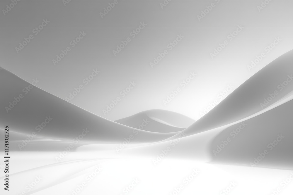 Poster Minimalist Abstract White Studio Room with Soft Light and Shadows for Product Display Presentation