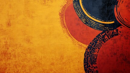 Abstract African Inspired Art Background with Copy Space