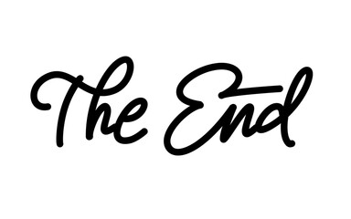 lettering design the end with white background for greeting decoration.