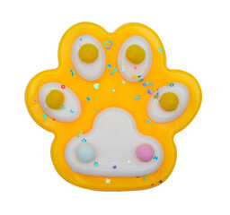 Taba paw yellow colorful toy antistress squish isolated