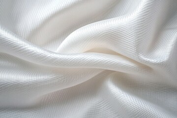 Obraz premium White Satin Fabric Close-up Texture with Delicate Folds in Minimalistic Style