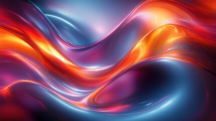 Fototapeta premium Vibrant Abstract Iridescent Background Design Fluid Shapes Modern Digital Art